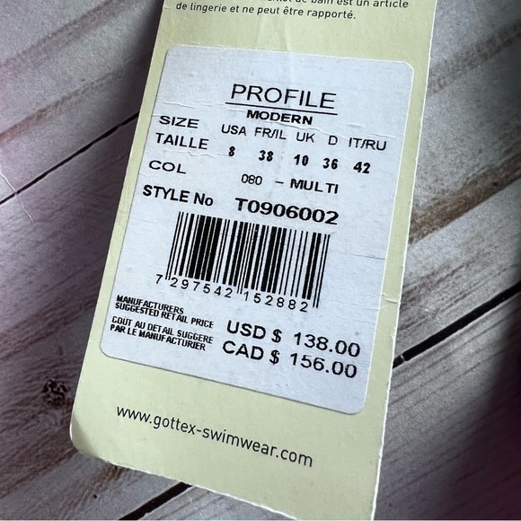 NWT Modern Profile by Gottex One Piece Swimsuit in Pink Tropical Floral size 8 - Picture 8 of 8